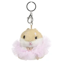 Peluche hamster en tutu rose porte-clé H7cm