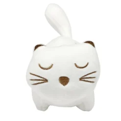 Peluche kawaii chat blanc et doré L13cm
