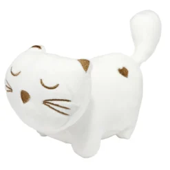 Peluche kawaii chat blanc et doré L13cm