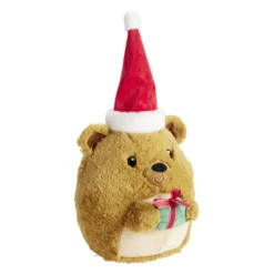 Peluche ourson Noël coussin squishy 28x23xH30cm