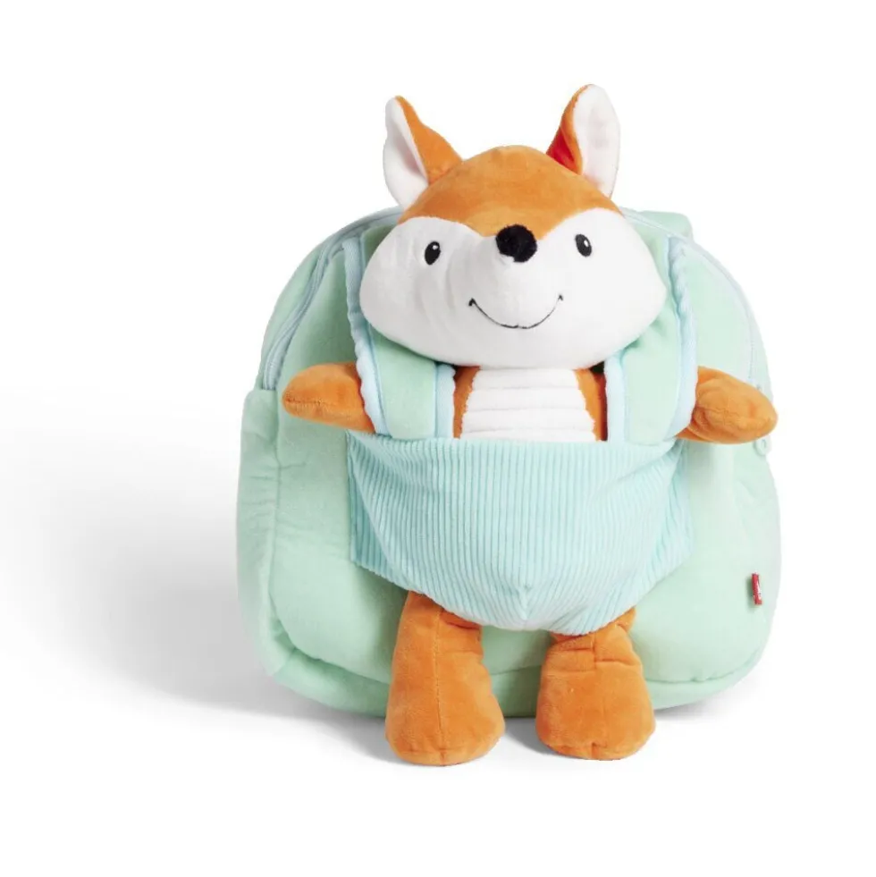 Peluche renard sac à dos 24x17xH28cm