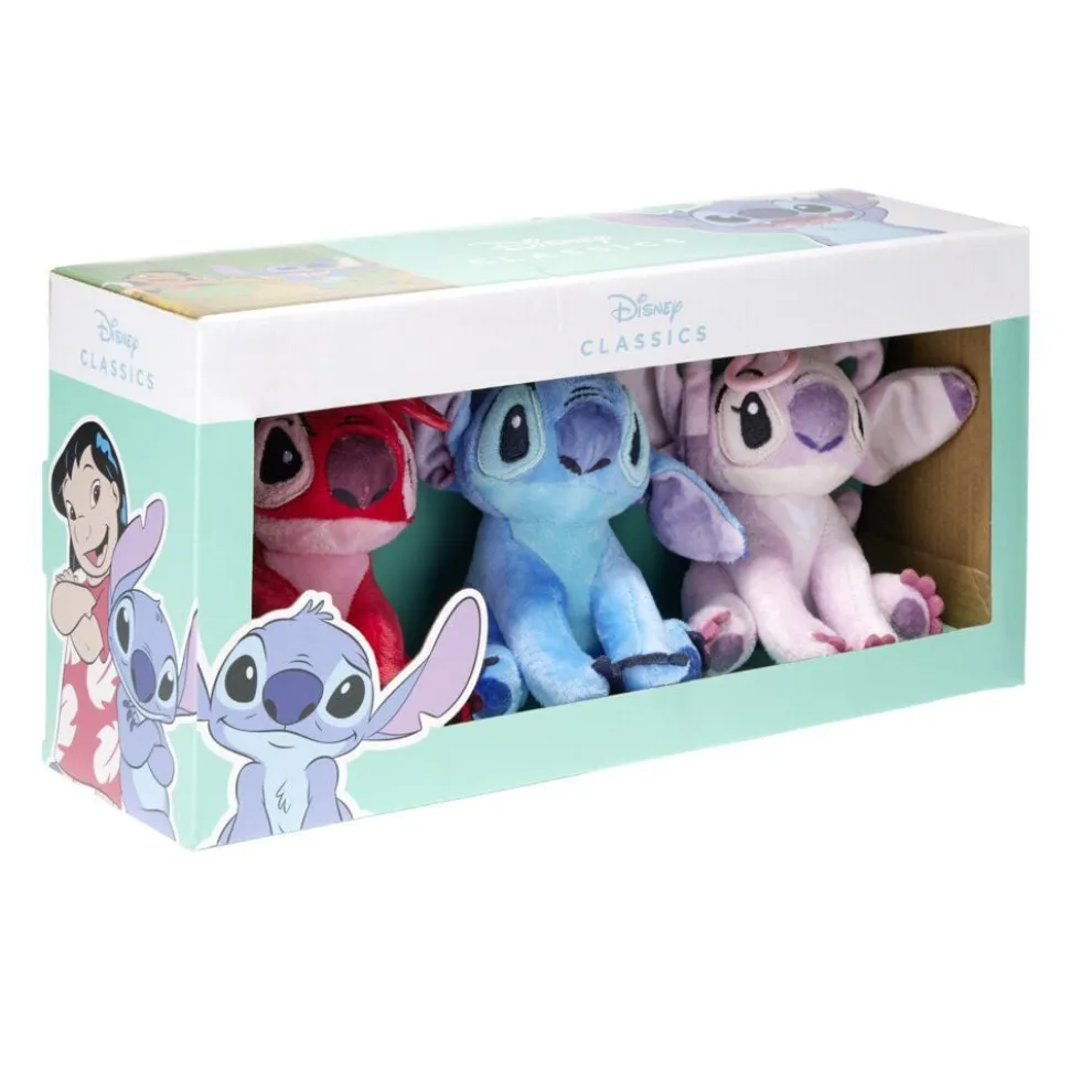 Peluche Stitch x3 à suspendre bleu, rouge et rose H12cm