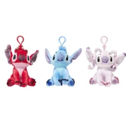Peluche Stitch x3 à suspendre bleu, rouge et rose H12cm