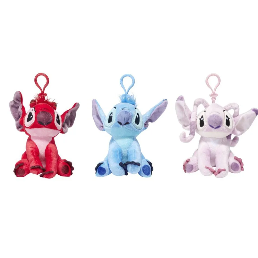 Peluche Stitch x3 à suspendre bleu, rouge et rose H12cm