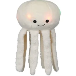 Peluche veilleuse pieuvre lumineuse blanche Ø20xH17cm