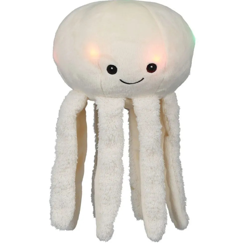 Peluche veilleuse pieuvre lumineuse blanche Ø20xH17cm