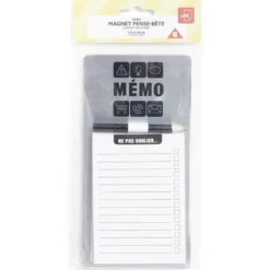 Pense-bête magnétique 50 feuilles mémo + crayon