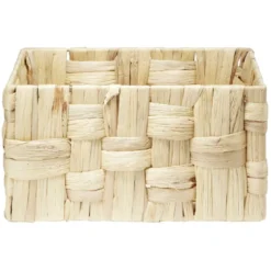 Petite panière rectangulaire tressée en jonc