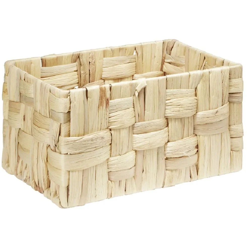 Petite panière rectangulaire tressée en jonc