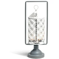 Photophore rotatif gris et blanc