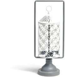 Photophore rotatif gris et blanc