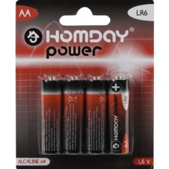 Pile Alcaline LR06 type AA 1,5V Homday Power x4