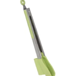 Pince spatule 2 en 1 inox silicone vert