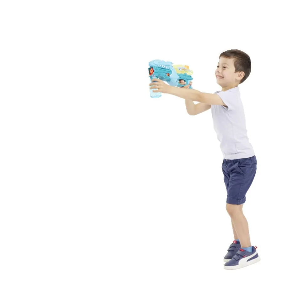 Pistolet à eau enfant requin lance bulle 27x6,5xH17,5cm (2 modèles)
