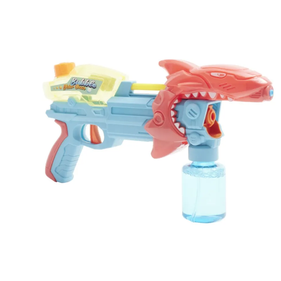 Pistolet à eau enfant requin lance bulle 27x6,5xH17,5cm (2 modèles)