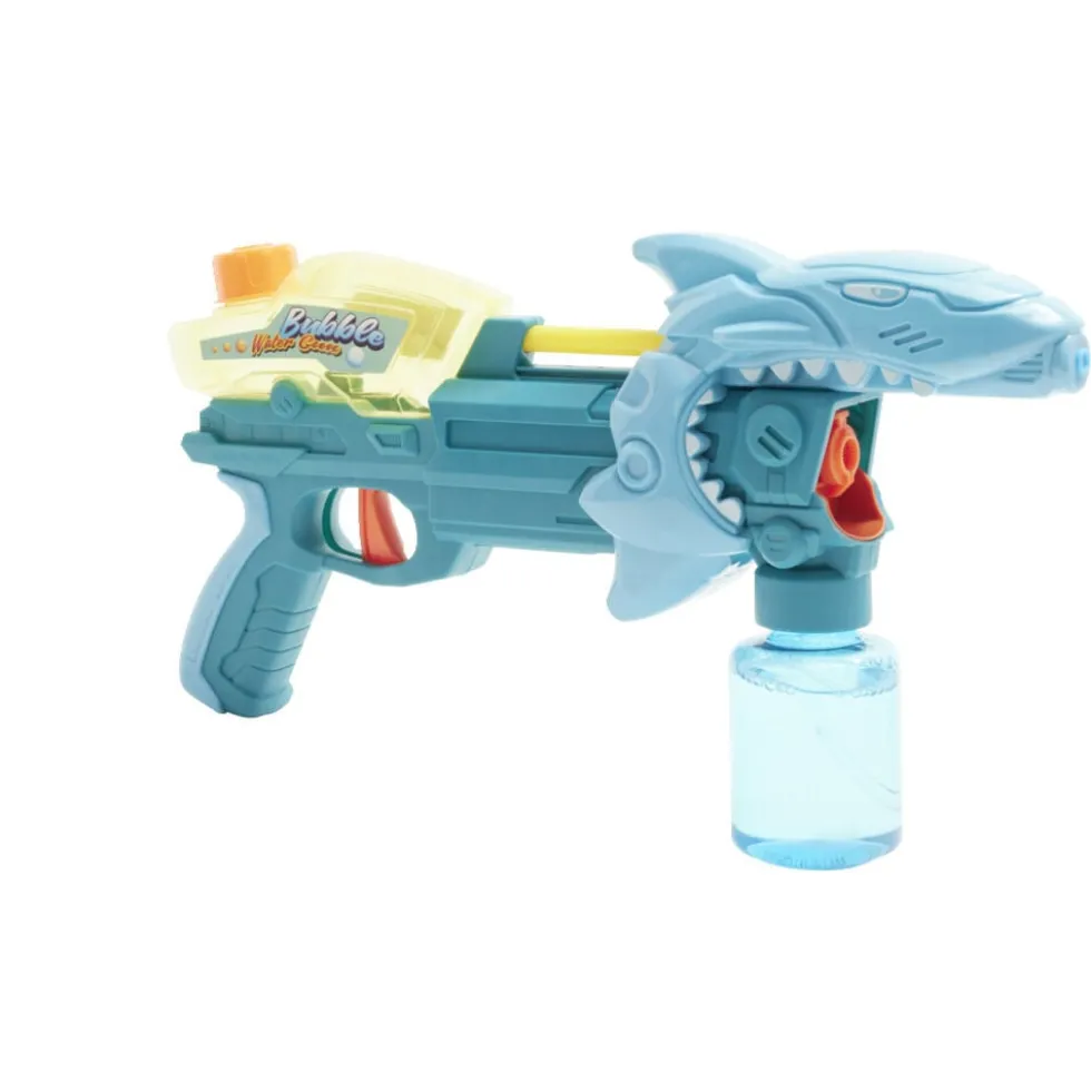 Pistolet à eau enfant requin lance bulle 27x6,5xH17,5cm (2 modèles)