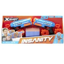 Pistolet Xshot Insanity x2 avec 48 fléchettes 30m de portée