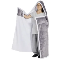 Plaid sweat enfant à capuche intérieur sherpa blanc - 2 modèles