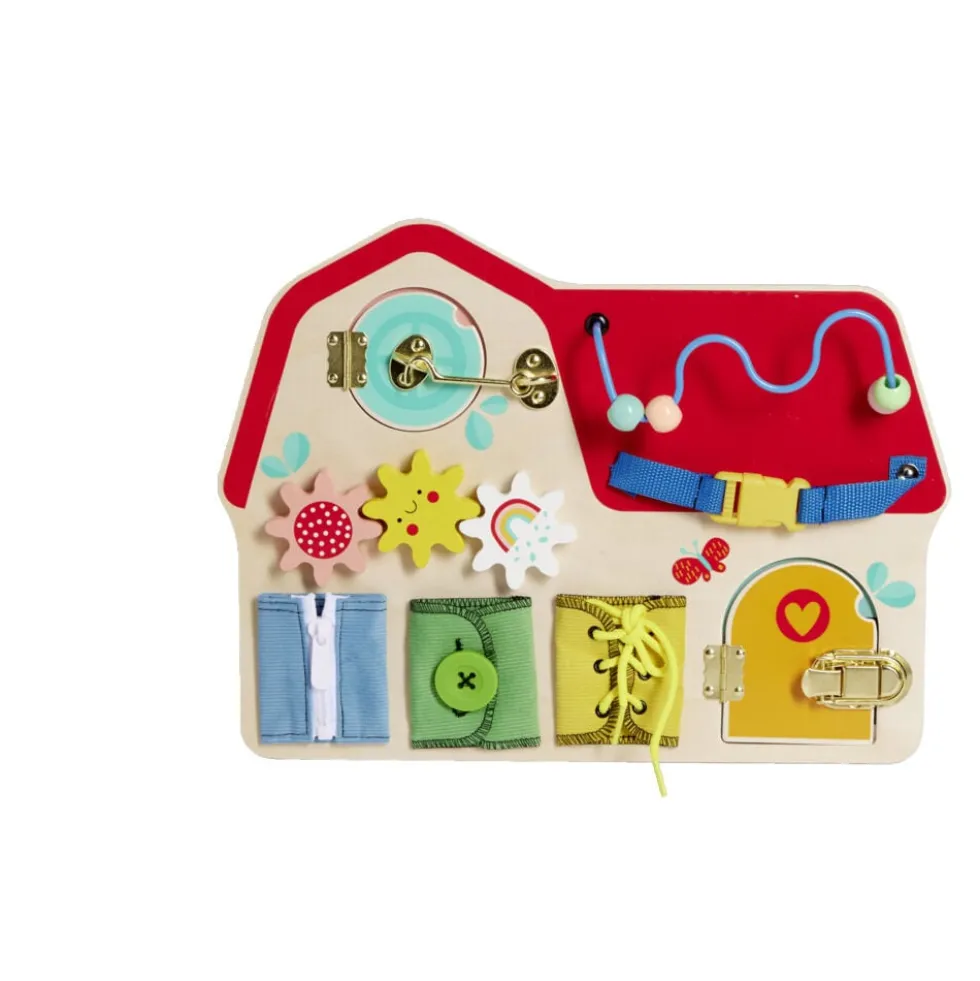Planche activités enfant bois et métal 40x29,7xH6,4cm