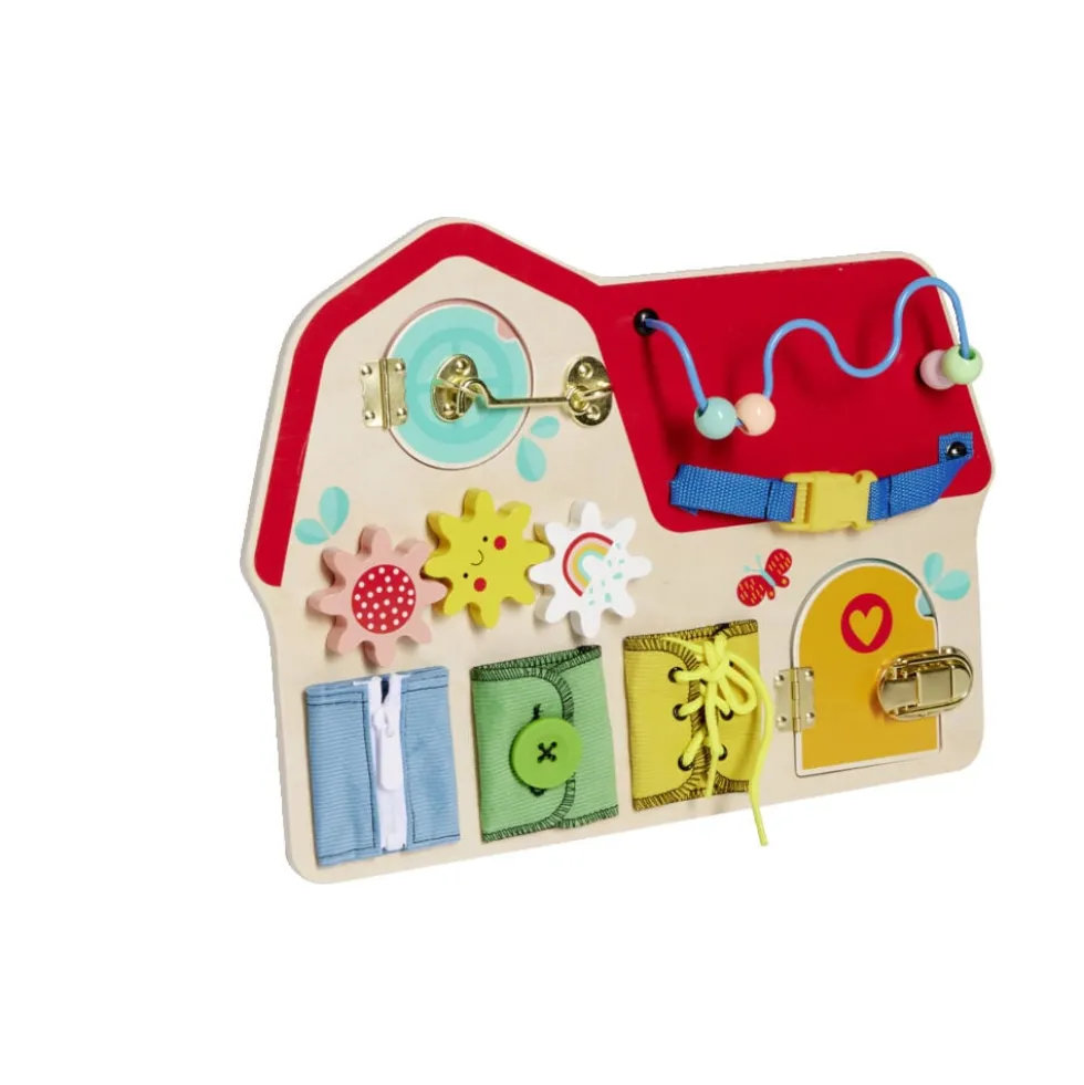 Planche activités enfant bois et métal 40x29,7xH6,4cm