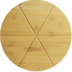 Planche à pizza bambou 6 parts prédécoupées Ø31cm