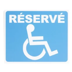 Plaque signalétique "Réservé, mobilité réduite" - 24x20 cm