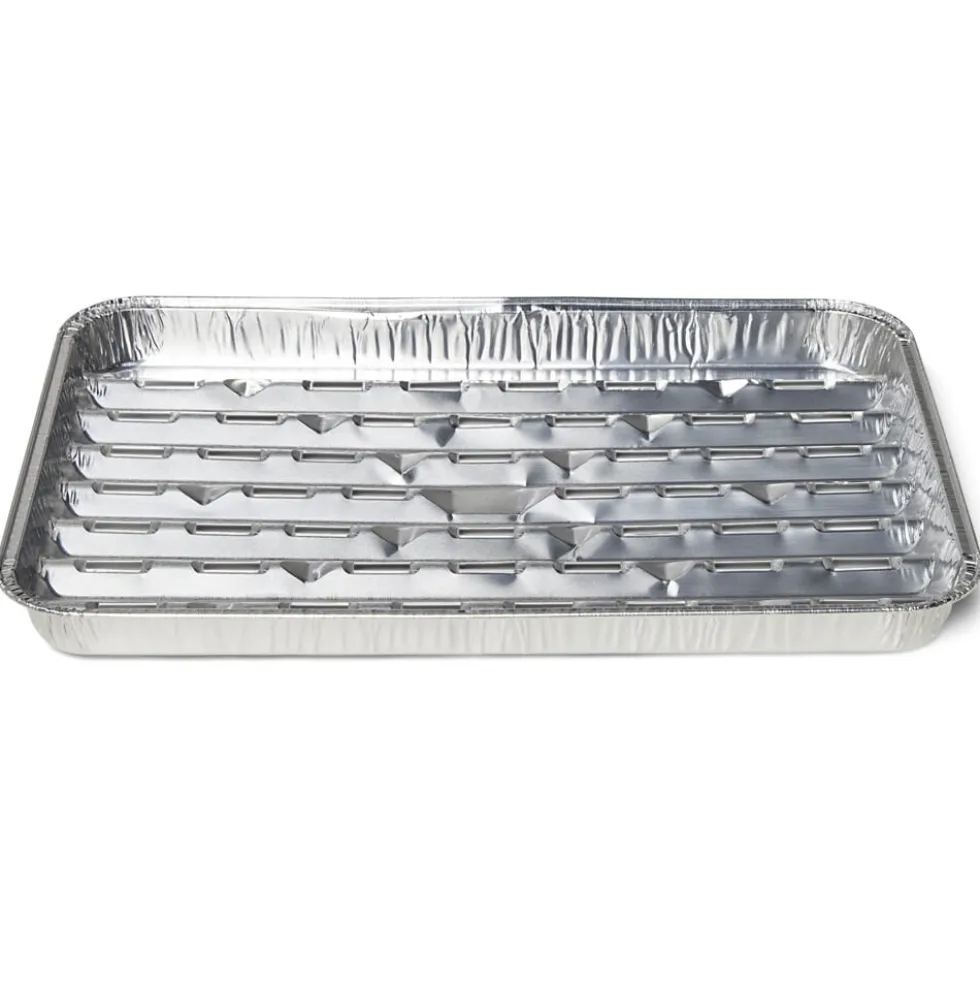 Plat à barbecue rectangulaire aluminium x5 L34x23xH3cm