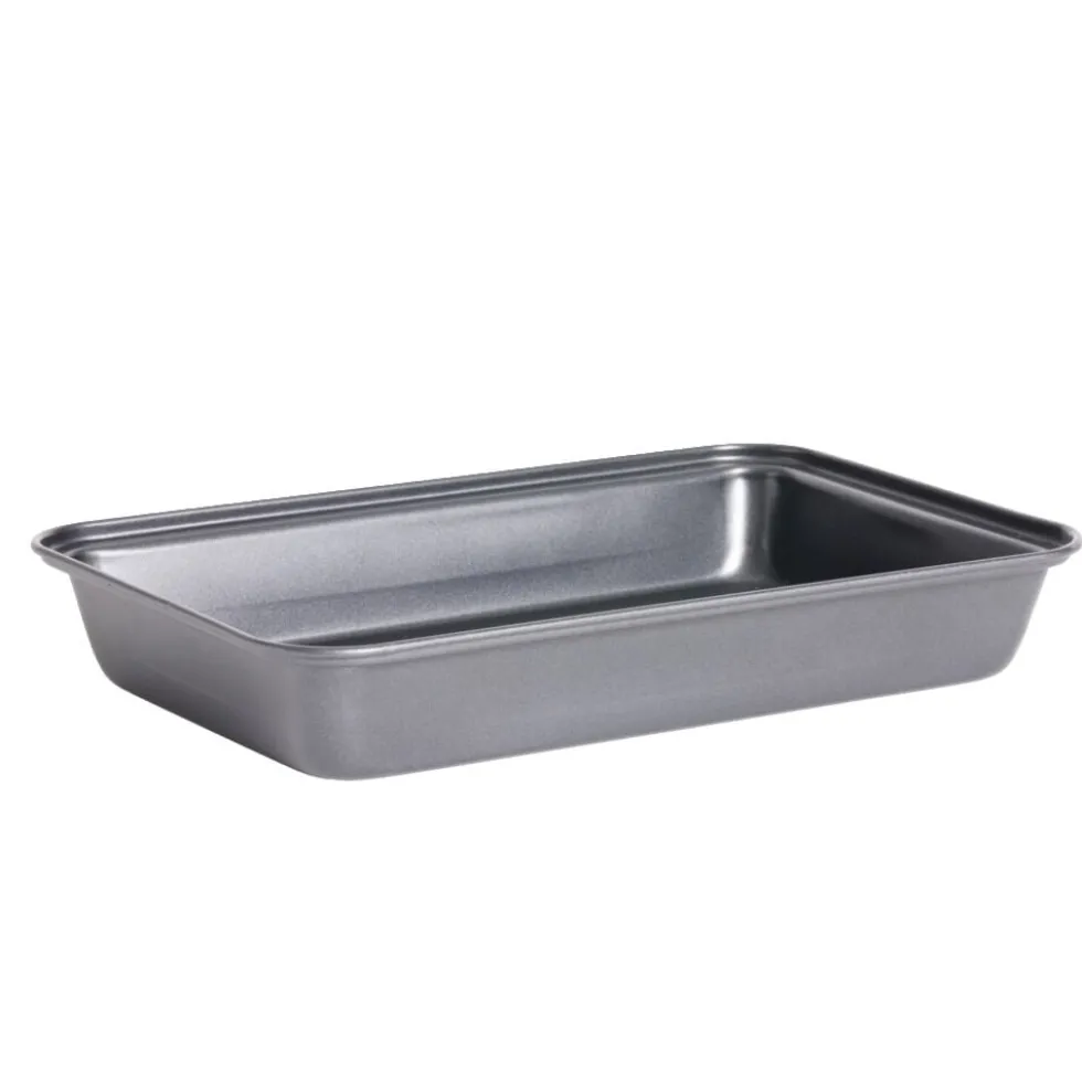 Plat à four en métal noir 30x20xH4,8cm