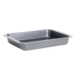 Plat à four métal noir 42x42xH6cm