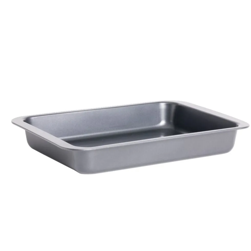 Plat à four métal noir 42x42xH6cm