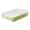 Plat à four rectangulaire céramique contour coloré 32x19,5xH5,5cm (3 modèles)