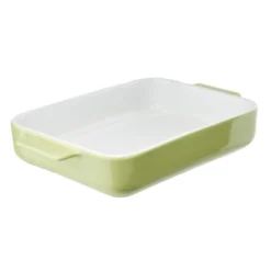 Plat à four rectangulaire céramique contour coloré 32x19,5xH5,5cm (3 modèles)