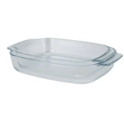 Plat à four rectangulaire x2 verre transparent 2L et 2,7L