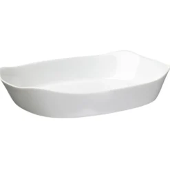Plat rectangulaire en opale couleur blanc 30x22cm