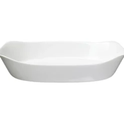 Plat rectangulaire en opale couleur blanc 30x22cm