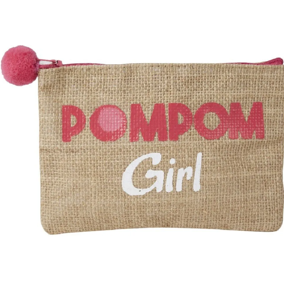 Pochette avec pompom en jute