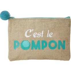 Pochette avec pompom en jute