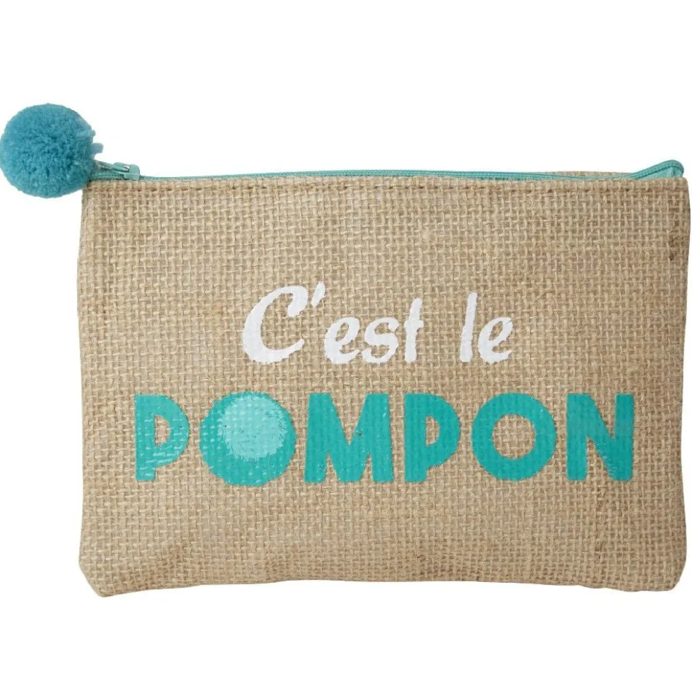 Pochette avec pompom en jute