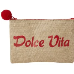 Pochette avec pompom en jute