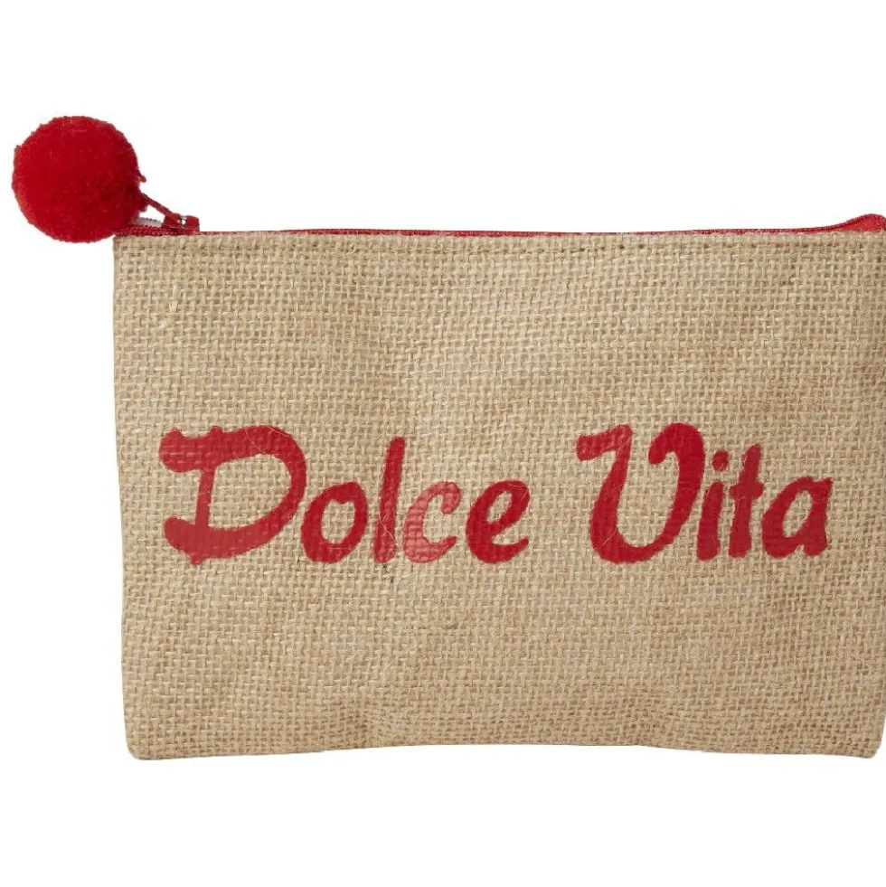 Pochette avec pompom en jute