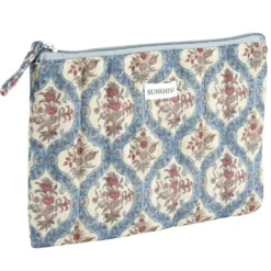 Pochette cosmétique Indie plate polycoton matelassée 23x16cm (2 modèles)