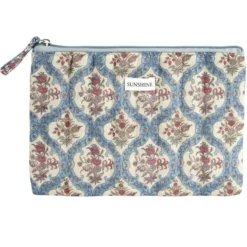 Pochette cosmétique Indie plate polycoton matelassée 23x16cm (2 modèles)