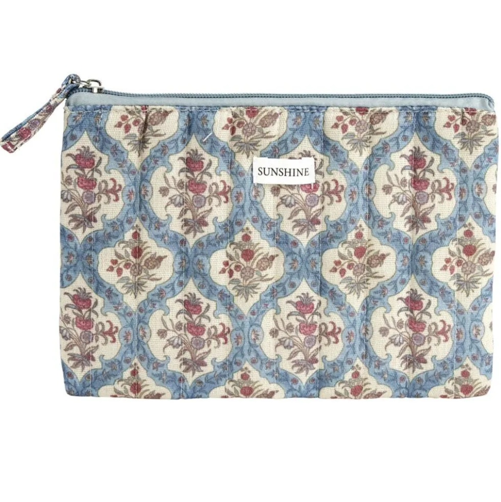 Pochette cosmétique Indie plate polycoton matelassée 23x16cm (2 modèles)