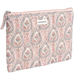 Pochette cosmétique Indie plate polycoton matelassée 23x16cm (2 modèles)