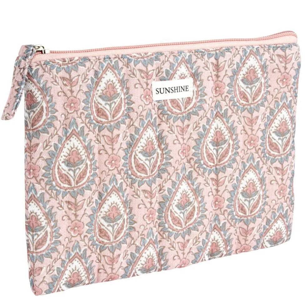 Pochette cosmétique Indie plate polycoton matelassée 23x16cm (2 modèles)