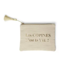 Pochette cosmétique inscription message positif 13x17cm - 3 modèles