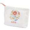 Pochette cosmétique polycoton Love pour maman 17x20cm (4 modèles)