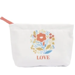 Pochette cosmétique polycoton Love pour maman 17x20cm (4 modèles)
