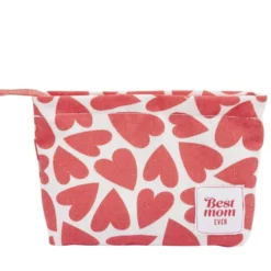 Pochette cosmétique polycoton Love pour maman 17x20cm (4 modèles)