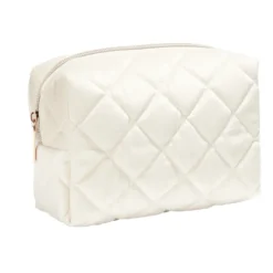 Pochette à cosmétiques en velours beige ou bleu 19x9xH12cm